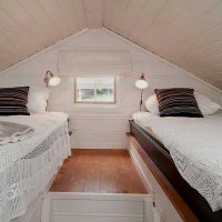 Attic bedroom for two in a low ceiling