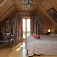 Wooden floor in the attic bedroom