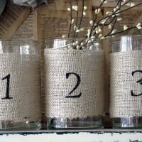 Pots de verre décoratifs numérotés