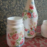 Painting glass containers for fabric cover ornament