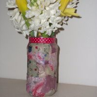 Decor liter jars with cloth flaps