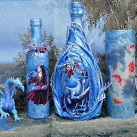 Fairytale decoration of empty bottles