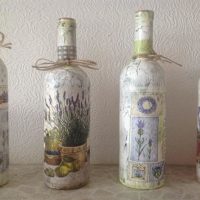 Decoupage bottle decoration
