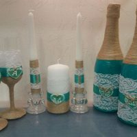 Using twine to decorate glass products