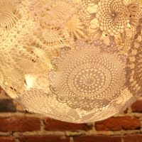 Lace lamp napkin cover