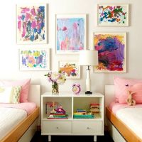 Wall decor with children's drawings