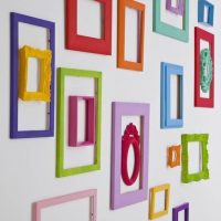 Wall decor with colored frames