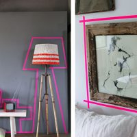 Interior decoration with colored tape