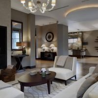 Living room design in gray colors