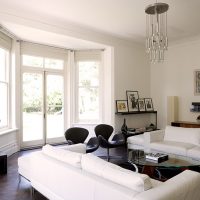 White sofas in a bright living room