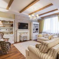 Decorating the ceiling with wooden beams