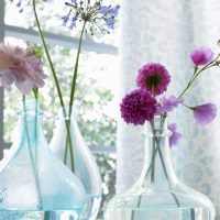 Vases en verre en forme de bouteilles