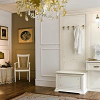 Entrance hall with white classic furniture