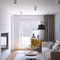 Narrow single window living room design