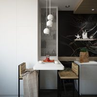 Black color in the interior of the kitchen