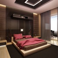 Design della camera da letto in colori scuri