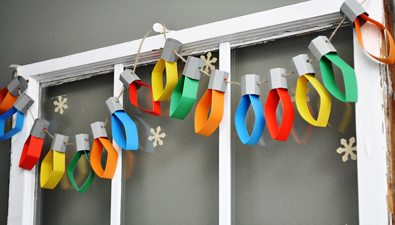 Homemade paper garland for the decor of a children's room