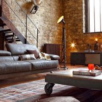 Industrial lights in a living room