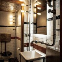 Salle de bain dans un style industriel de décoration intérieure