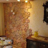 Kitchen wall decoration with artificial stone