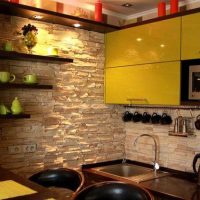 Kitchen set with yellow facades