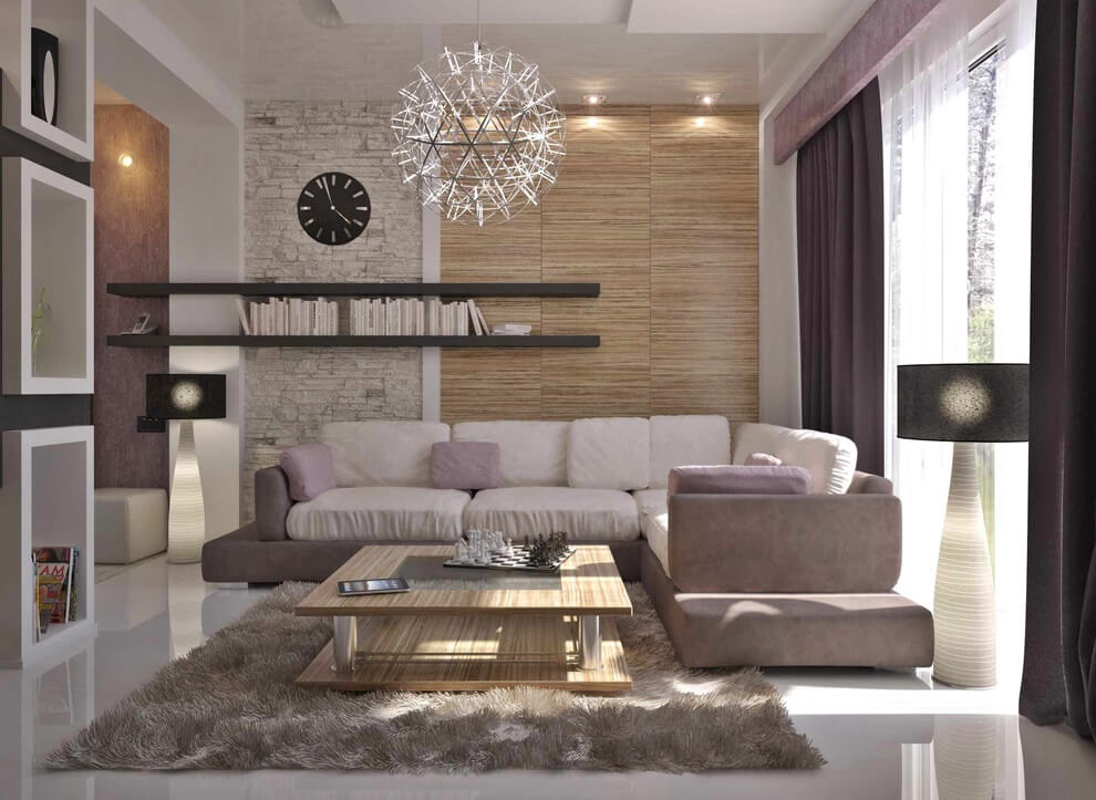 Constructivism style living room interior