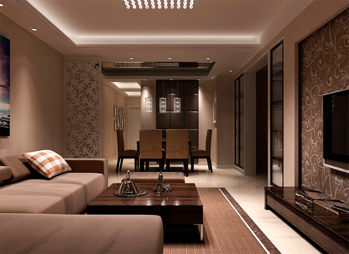 Brown furniture in a modern living room
