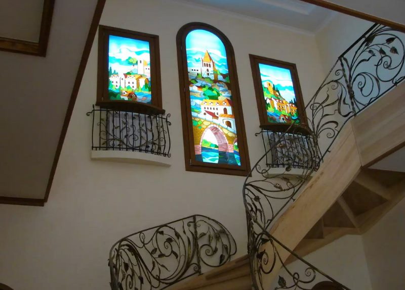 Window staircase wall decoration