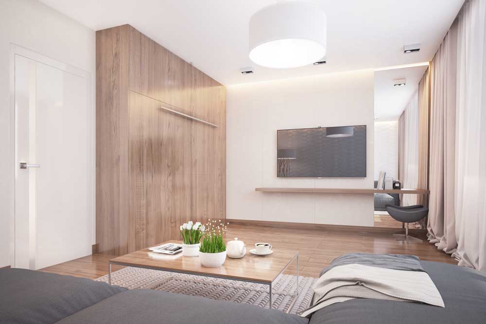 Minimalist design of a small living room