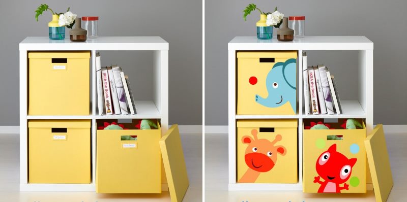 Decor of children's furniture with beautiful stickers