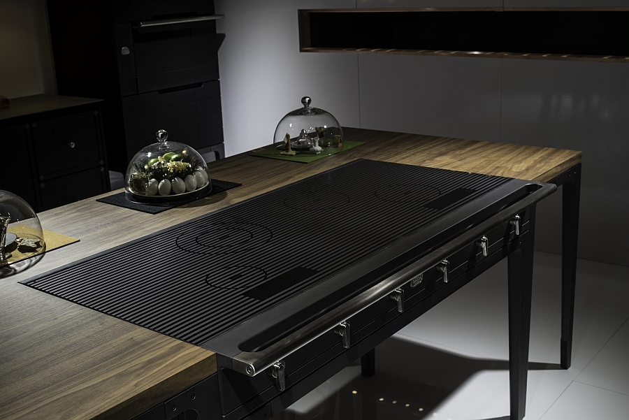 Kitchen island with induction hob