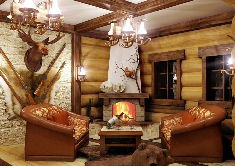 Hunting style living room design