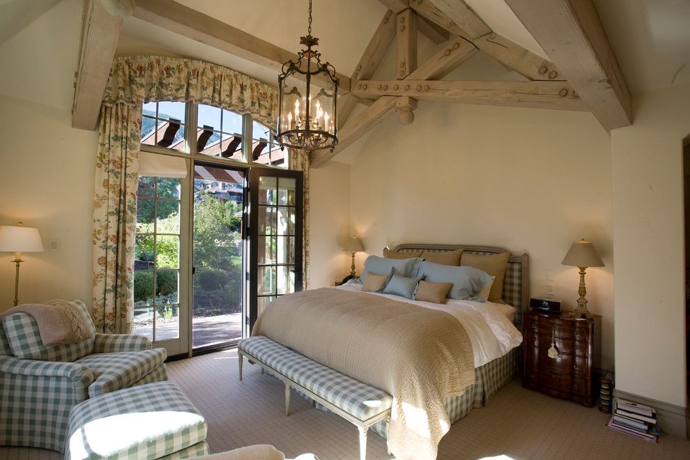 Bright Provence-style private home bedroom