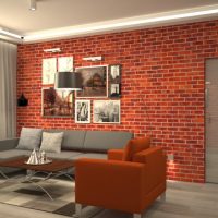 Muro di mattoni nel design del soggiorno