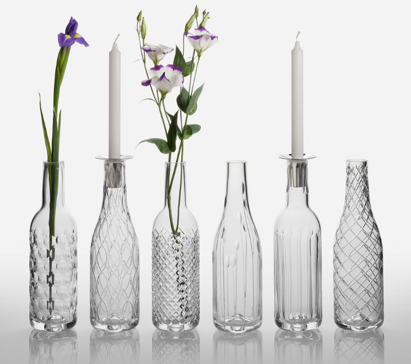 Stiklinės vazos „pasidaryk pats“ iš butelių