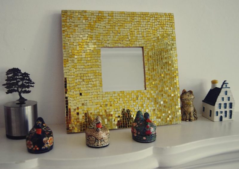 DIY mosaic frame for a table mirror