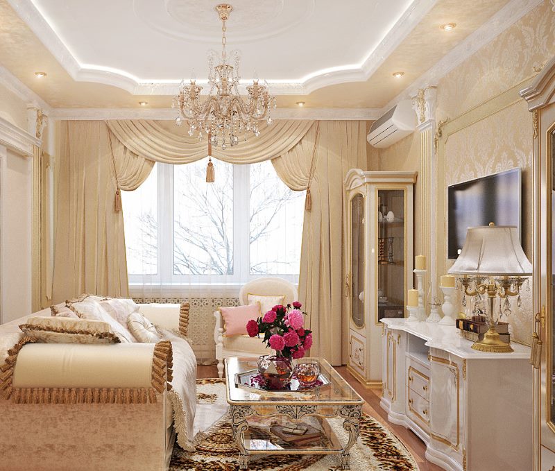 Progetta un piccolo soggiorno in stile classico