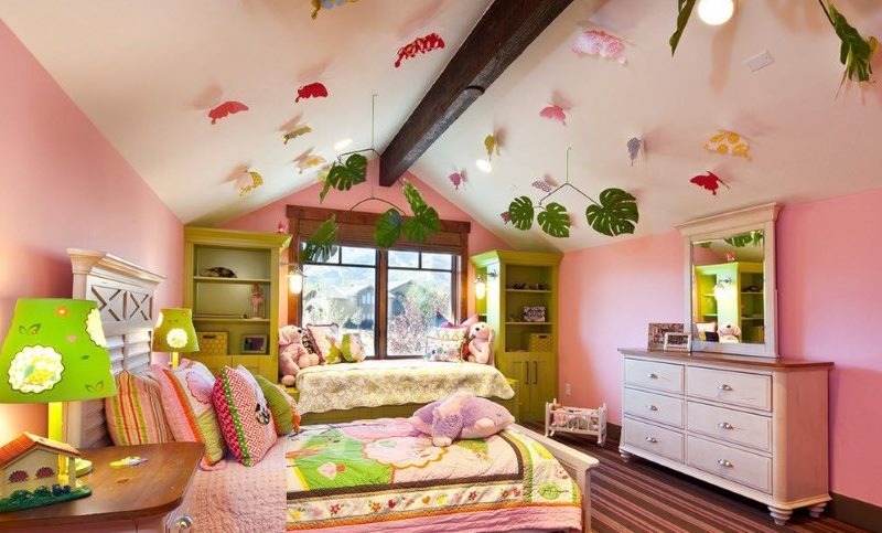 Pink nursery interior