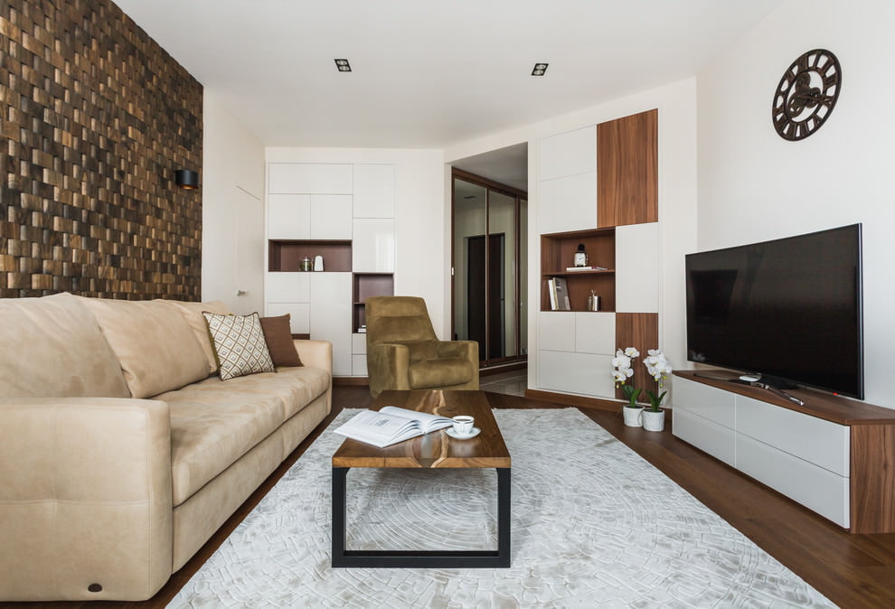 Modern living room in a panel house