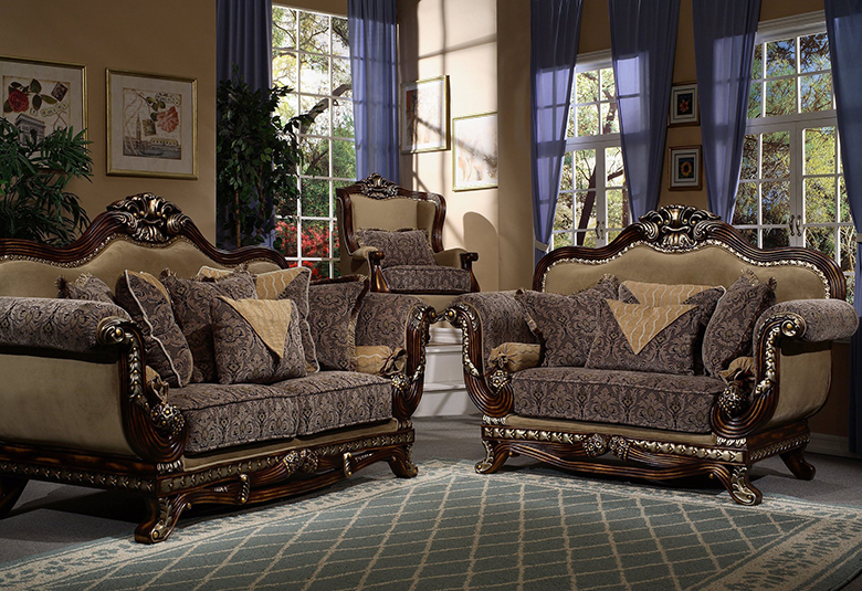Chic armchairs in the interior of a classic living room