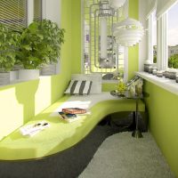 Design of a glazed balcony with green walls