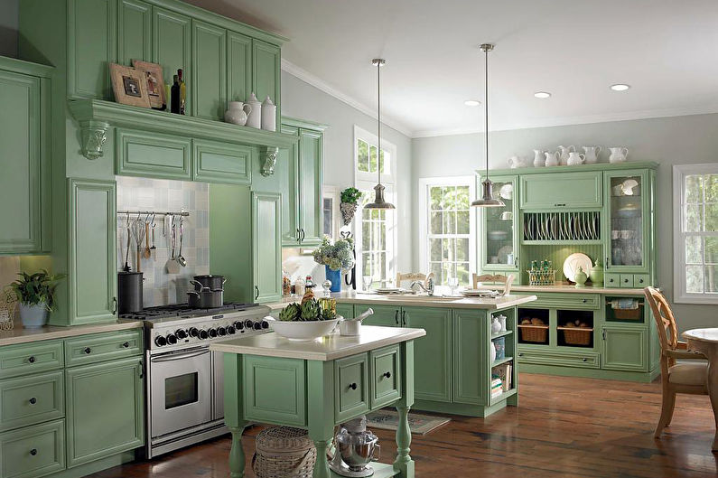 Kitchen set in light green