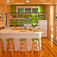 Pavimento in legno in cucina-soggiorno