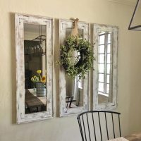 Wreath on a mirror with an old frame