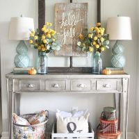 Vintage table in stylish girl's room