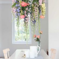 Fresh flowers over the dining table