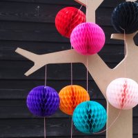 Plywood tree with paper balls