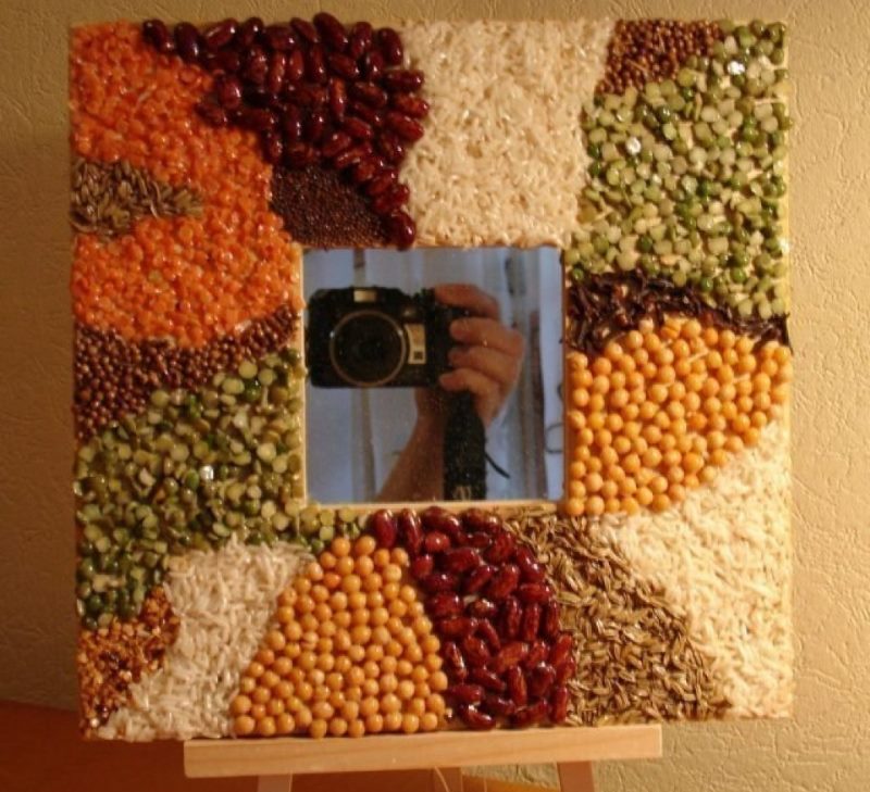 DIY photo frames decoration with various cereals