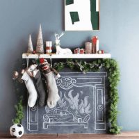 Drawn false fireplace for the New Year