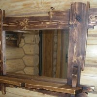 Wooden frame with a small shelf